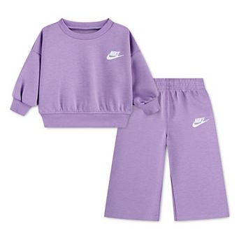 Baby Toddler Little Girl 12 months-6x Nike Wide Leg Pants & Sweatshirt 2 pc Set