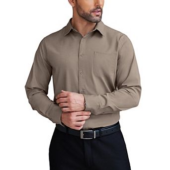 COOFANDY Men Formal Long Sleeve Shirt Tailored Fit Spread Collar Dress Shirt Business Shirt