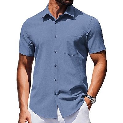 wrinkle free dress shirts for men Lion Nardo Slim Fit White Shirt Mens Dress Long Sleeve Tall Muscle Fit Button Up Shirt : Clothing, Shoes & Jewelry Men's Wrinkle Resistant Shirts |