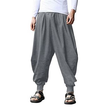 COOFANDY Men's Linen Baggy Cotton Harem Pant Fashion Hip Pop Hippy Trouser