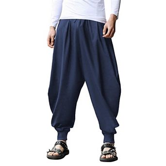 COOFANDY Men's Linen Baggy Cotton Harem Pant Fashion Hip Pop Hippy Trouser