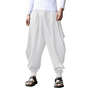 COOFANDY Men's Linen Baggy Cotton Harem Pant Fashion Hip Pop Hippy Trouser