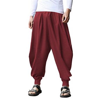 COOFANDY Men's Linen Baggy Cotton Harem Pant Fashion Hip Pop Hippy Trouser