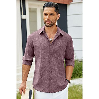 COOFANDY Men's Button-Down Shirts Long Sleeve Button Up Casual Dress Shirt for Men