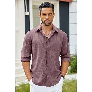 COOFANDY Men's Button-Down Shirts Long Sleeve Button Up Casual Dress Shirt for Men