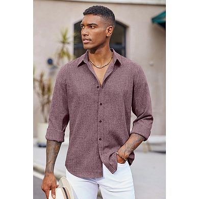 COOFANDY Men's Button-Down Shirts Long Sleeve Button Up Casual Dress Shirt for Men