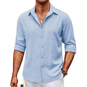 COOFANDY Men's Button-Down Shirts Long Sleeve Button Up Casual Dress Shirt for Men
