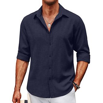 COOFANDY Men's Button-Down Shirts Long Sleeve Button Up Casual Dress Shirt for Men