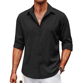 COOFANDY Men's Button-Down Shirts Long Sleeve Button Up Casual Dress Shirt for Men