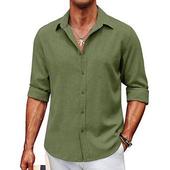 COOFANDY Men's Button-Down Shirts Long Sleeve Button Up Casual Dress Shirt for Men