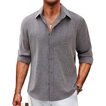 COOFANDY Men's Button-Down Shirts Long Sleeve Button Up Casual Dress Shirt for Men