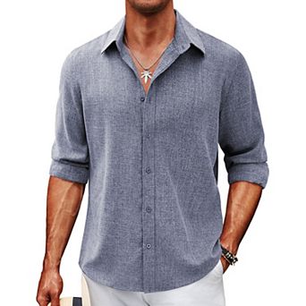 COOFANDY Men's Button-Down Shirts Long Sleeve Button Up Casual Dress Shirt for Men