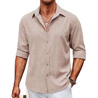 COOFANDY Men's Button-Down Shirts Long Sleeve Button Up Casual Dress Shirt for Men