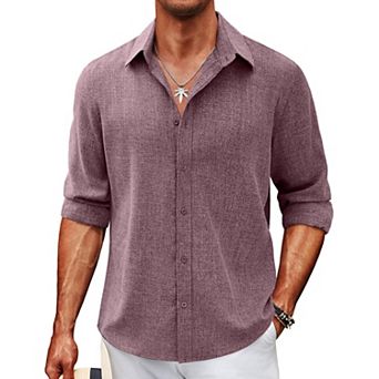 COOFANDY Men's Button-Down Shirts Long Sleeve Button Up Casual Dress Shirt for Men