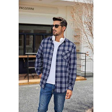 COOFANDY Mens Flannel Shirts Long Sleeve Cotton Shirt Fall Casual Button Down Shirt