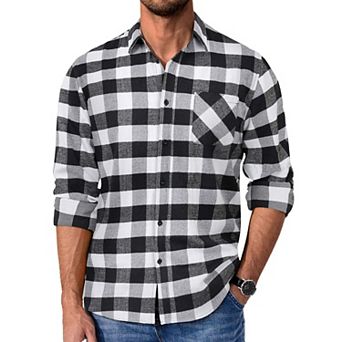 COOFANDY Mens Flannel Shirts Long Sleeve Cotton Shirt Fall Casual Button Down Shirt