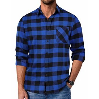 COOFANDY Mens Flannel Shirts Long Sleeve Cotton Shirt Fall Casual Button Down Shirt