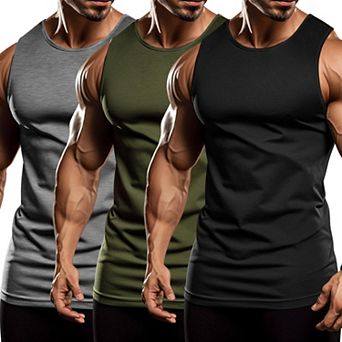 COOFANDY Workout Tank Tops for Men Weight Training Shirt Gym Square Neck Heavyweight Tee Shirts