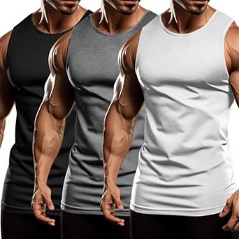 COOFANDY Workout Tank Tops for Men Weight Training Shirt Gym Square Neck Heavyweight Tee Shirts