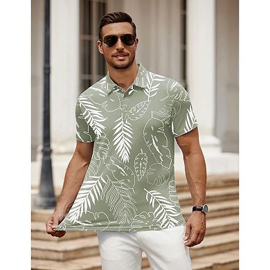 COOFANDY Men's Short Sleeve Polo Shirt Quick Drying Performance Tactical Shirts Athletic Golf Shirt