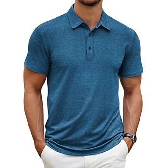 COOFANDY Men's Short Sleeve Polo Shirt Quick Drying Performance Tactical Shirts Athletic Golf Shirt