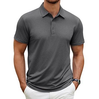 COOFANDY Men's Short Sleeve Polo Shirt Quick Drying Performance Tactical Shirts Athletic Golf Shirt