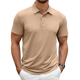 COOFANDY Men's Short Sleeve Polo Shirt Quick Drying Performance Tactical Shirts Athletic Golf Shirt
