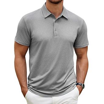 COOFANDY Men's Short Sleeve Polo Shirt Quick Drying Performance Tactical Shirts Athletic Golf Shirt