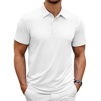 COOFANDY Men's Short Sleeve Polo Shirt Quick Drying Performance Tactical Shirts Athletic Golf Shirt