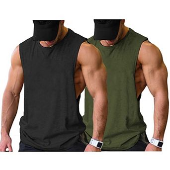 COOFANDY Mens Workout Tank Top Bodybuilding Gym T Shirt Cut Off Fitness Sport T Sleeveless