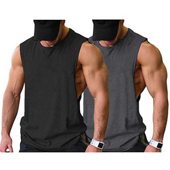 COOFANDY Mens Workout Tank Top Bodybuilding Gym T Shirt Cut Off Fitness Sport T Sleeveless