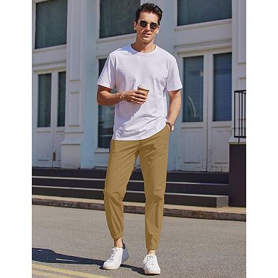 COOFANDY Mens Casual Joggers Pants - Cotton Drawstring Chino Cargo Pants Hiking Sweatpants Pants