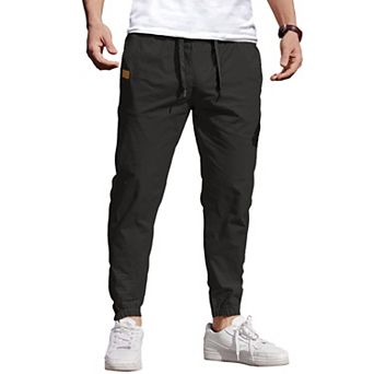 COOFANDY Mens Casual Joggers Pants - Cotton Drawstring Chino Cargo Pants Hiking Sweatpants Pants
