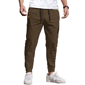 COOFANDY Mens Casual Joggers Pants - Cotton Drawstring Chino Cargo Pants Hiking Sweatpants Pants
