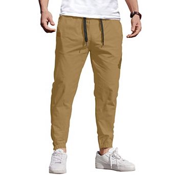 COOFANDY Mens Casual Joggers Pants - Cotton Drawstring Chino Cargo Pants Hiking Sweatpants Pants