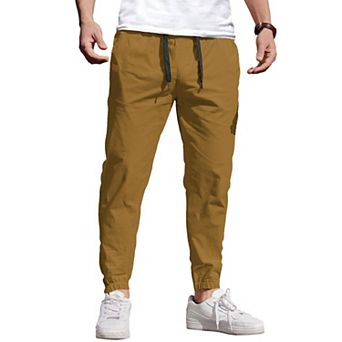 COOFANDY Mens Casual Joggers Pants - Cotton Drawstring Chino Cargo Pants Hiking Sweatpants Pants