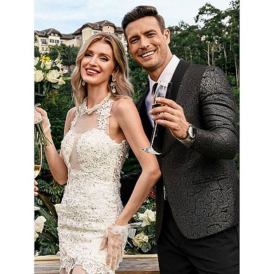 COOFANDY Mens Tuxedo Dinner Jacket - Regular Fit Wedding Blazer Casual Suit Jacket