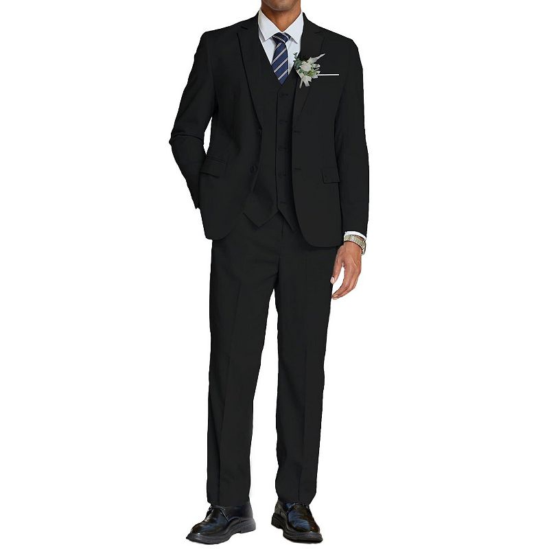 COOFANDY Men's 3 Piece Cotton Linen Suits Regular Fit Casual