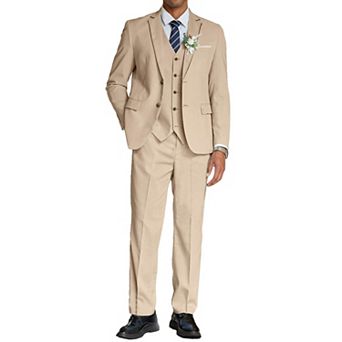 COOFANDY Men's 3 pc Cotton Linen Suits Regular Fit Casual Sports Coats Suits Vest and Pants