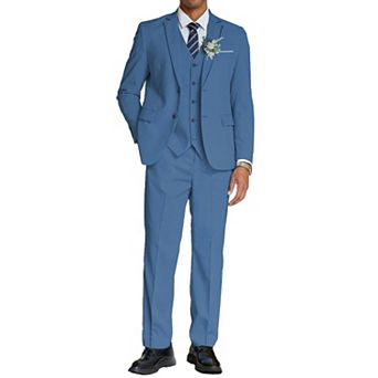 COOFANDY Men's 3 pc Cotton Linen Suits Regular Fit Casual Sports Coats Suits Vest and Pants