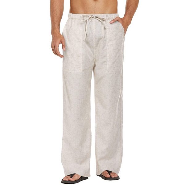 COOFANDY Mens Linen Cotton Pants Loose Fit Casual Linen Pants