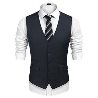 COOFANDY Men's Business Suit Vest,Slim Fit Formal Skinny Wedding Waistcoat