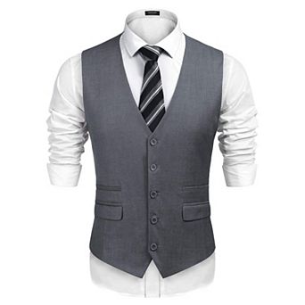 COOFANDY Men's Business Suit Vest,Slim Fit Formal Skinny Wedding Waistcoat