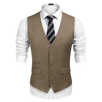 COOFANDY Men's Business Suit Vest,Slim Fit Formal Skinny Wedding Waistcoat
