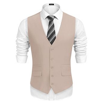 COOFANDY Men' Business Suit Vest,Slim Fit Formal Skinny Wedding Waistcoat
