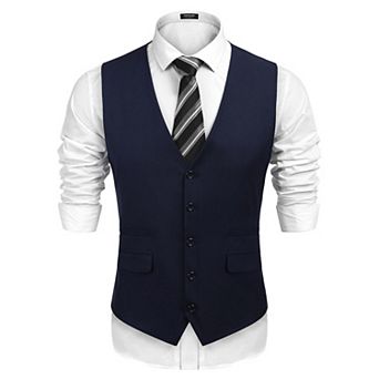COOFANDY Men's Business Suit Vest,Slim Fit Formal Skinny Wedding Waistcoat
