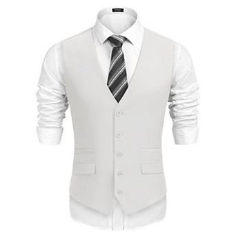 COOFANDY Men's Business Suit Vest,Slim Fit Formal Skinny Wedding Waistcoat