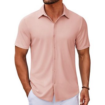 COOFANDY Casual Shirts for Men Short Sleeve Button Down Wrinkle Free Summer Untucked Shirts