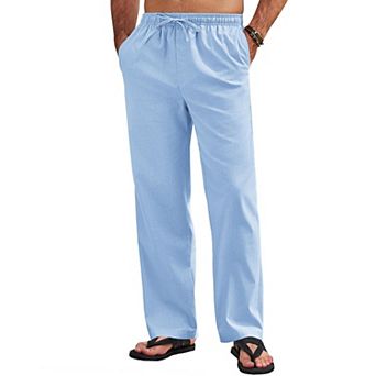 COOFANDY Men's Linen Pants Casual Loose Fit Beach Yoga Pants Lightweight Drawstring Linen Trousers
