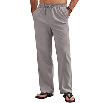 COOFANDY Men's Linen Pants Casual Loose Fit Beach Yoga Pants Lightweight Drawstring Linen Trousers